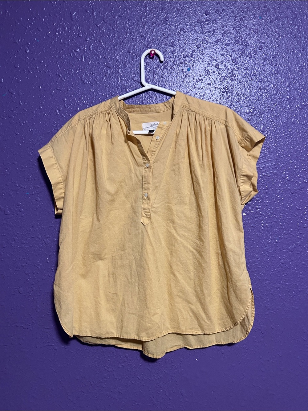 Universal Thread Short-Sleeve Mustard Peasant Top